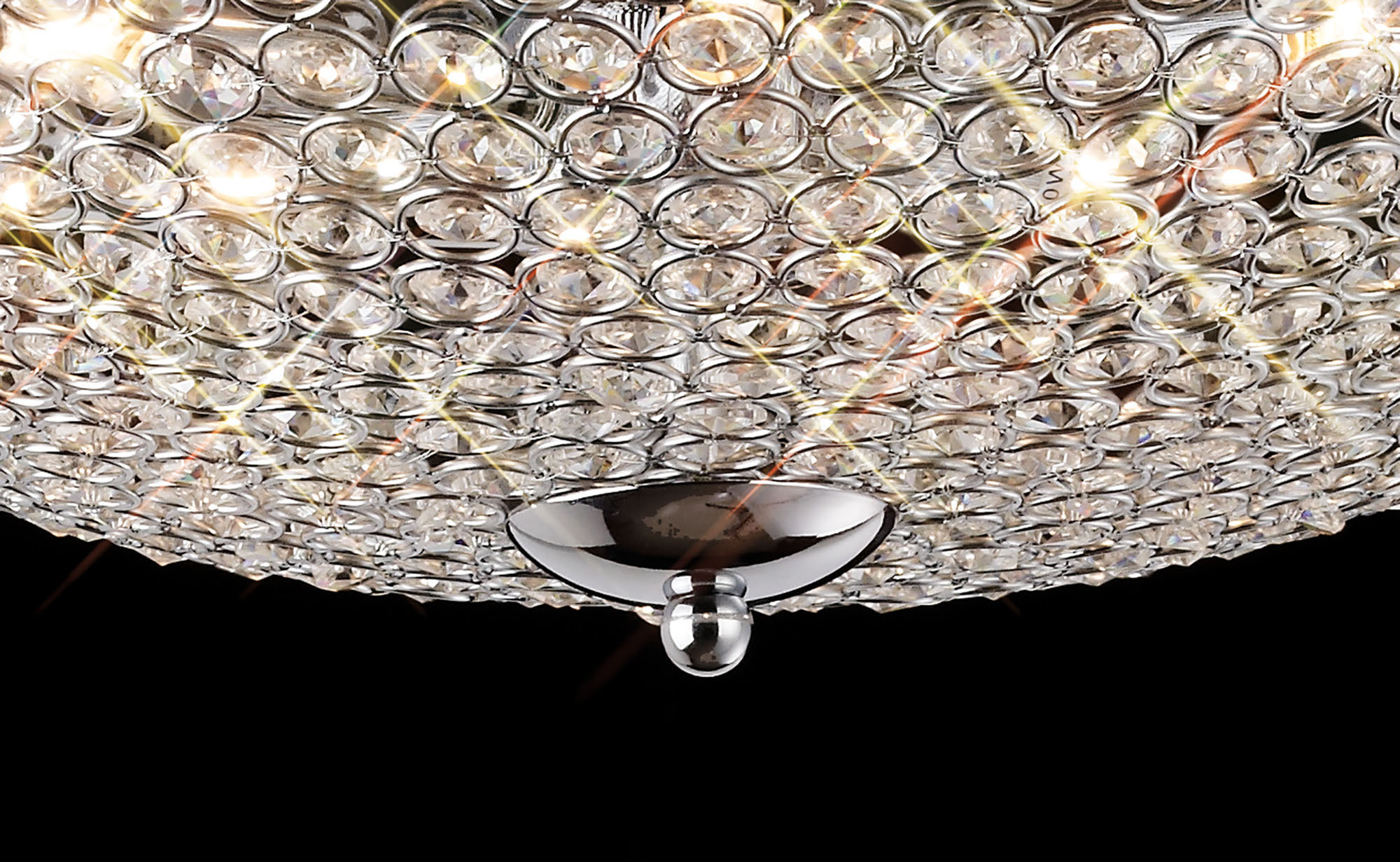 Ava Crystal  Flush Ceiling 9 Light IL30189  Diyas Ava Polished Chrome